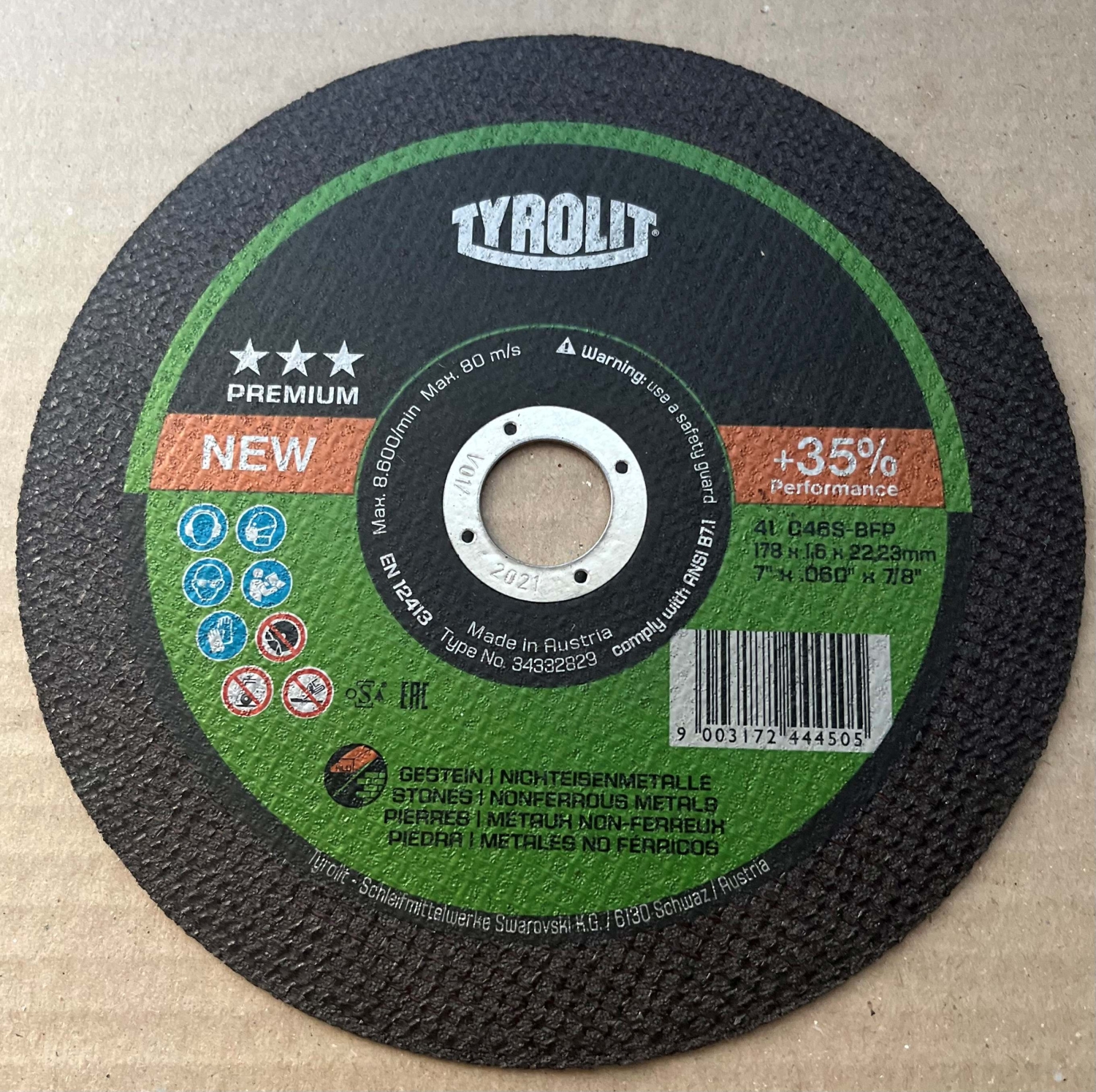 Tyrolit vágókorong 178x1,6x22,23