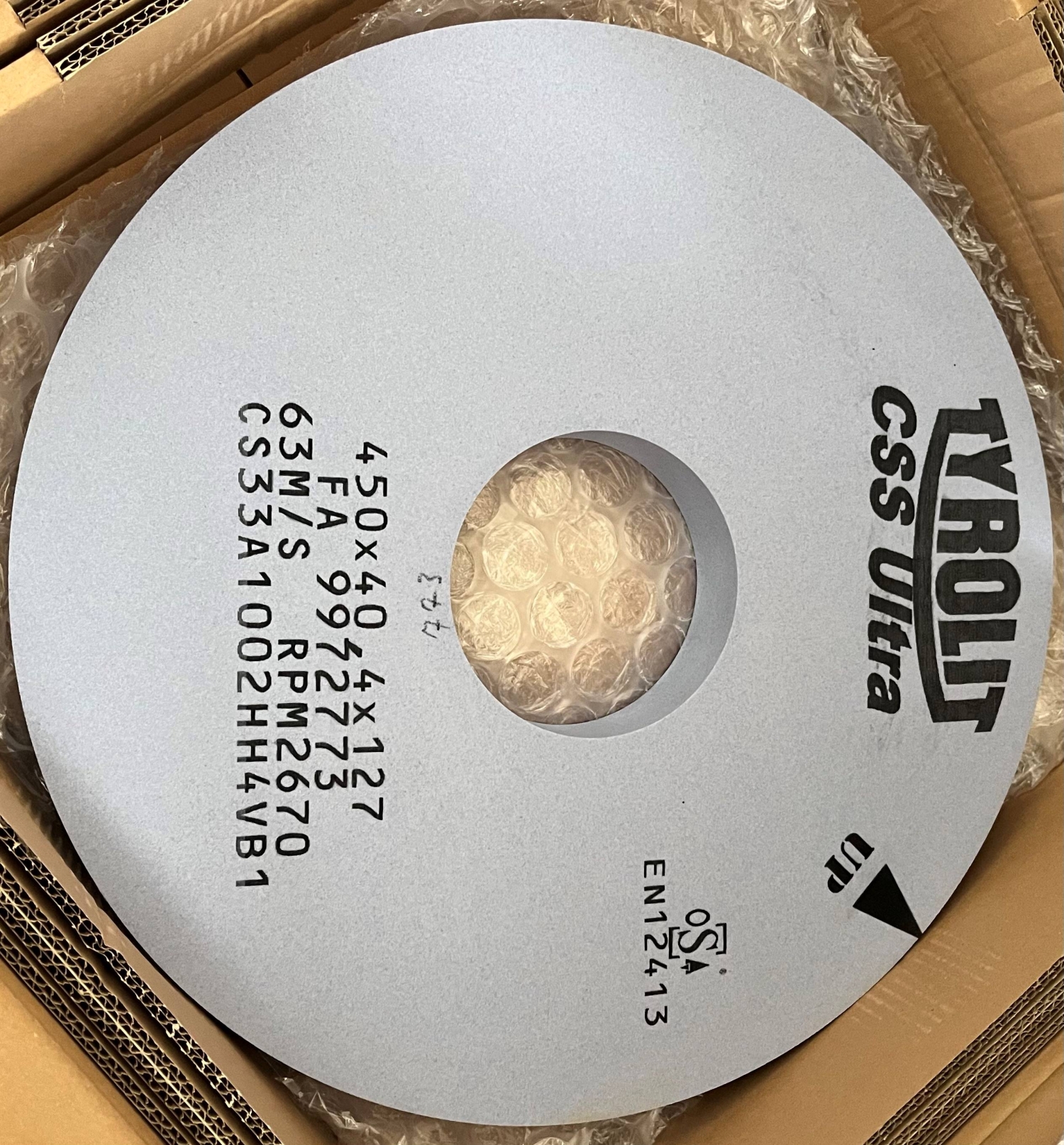 Tyrolit kerámia köszörű korong 450x40,4x127